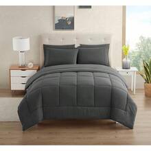JIANGTAO-Dorm Room Essentials College Bedding Comforter Set 5 Piece Twin XL Size Bed In A Bag For College Students Boys And Girls, Twin XL, Navy Blue - 灰色 - 查看 1
