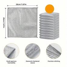 10/20PCS Multifunctional Metal Wonder Cleaning Cloth, Upgraded Double-Layer Thickened Metal Dishwasher, Kitchen Scrubbing Pad, Suitable For Wet And Dry Mesh Microfiber Cleaning Cloth, Suitable For Cleaning Of Metal, Kitchen, Tableware Outdoor Barbecue Tools
