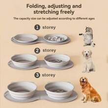 2-In-1 Silicone Dog Bowls With Carabiner Clip, Portable Folding Pet Bowls For Travel, Dual-Purpose Food & Water, Durable Outdoor Bowls For Dogs & Cats