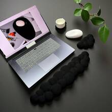 3 pièces/Set Repose-poignet ergonomique et tapis de souris, support de poignet en mousse à mémoire de forme pour la dactylographie au bureau, tapis de bureau en silicone antidérapant et doux pour hommes et femmes