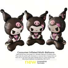 Sanrio 1pc 42 Inch Kuromi Character Foil Balloon, Mixed Colors - Perfect For Birthday Party Decoration, Easy Setup Indoor/Outdoor, No Electricity Needed, Decor For Room, Character Theme, Durable, Sanrio