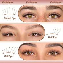 Focipeysa Wispy Lash Clusters Natural Black Cluster Eyelashes Clear Band Lash Extensions 10-16mm Mix Length Cluster Eyelash Extension C Curl Individual Lashes Soft Cluster Lash For Beginners - Natural Look - 查看 3