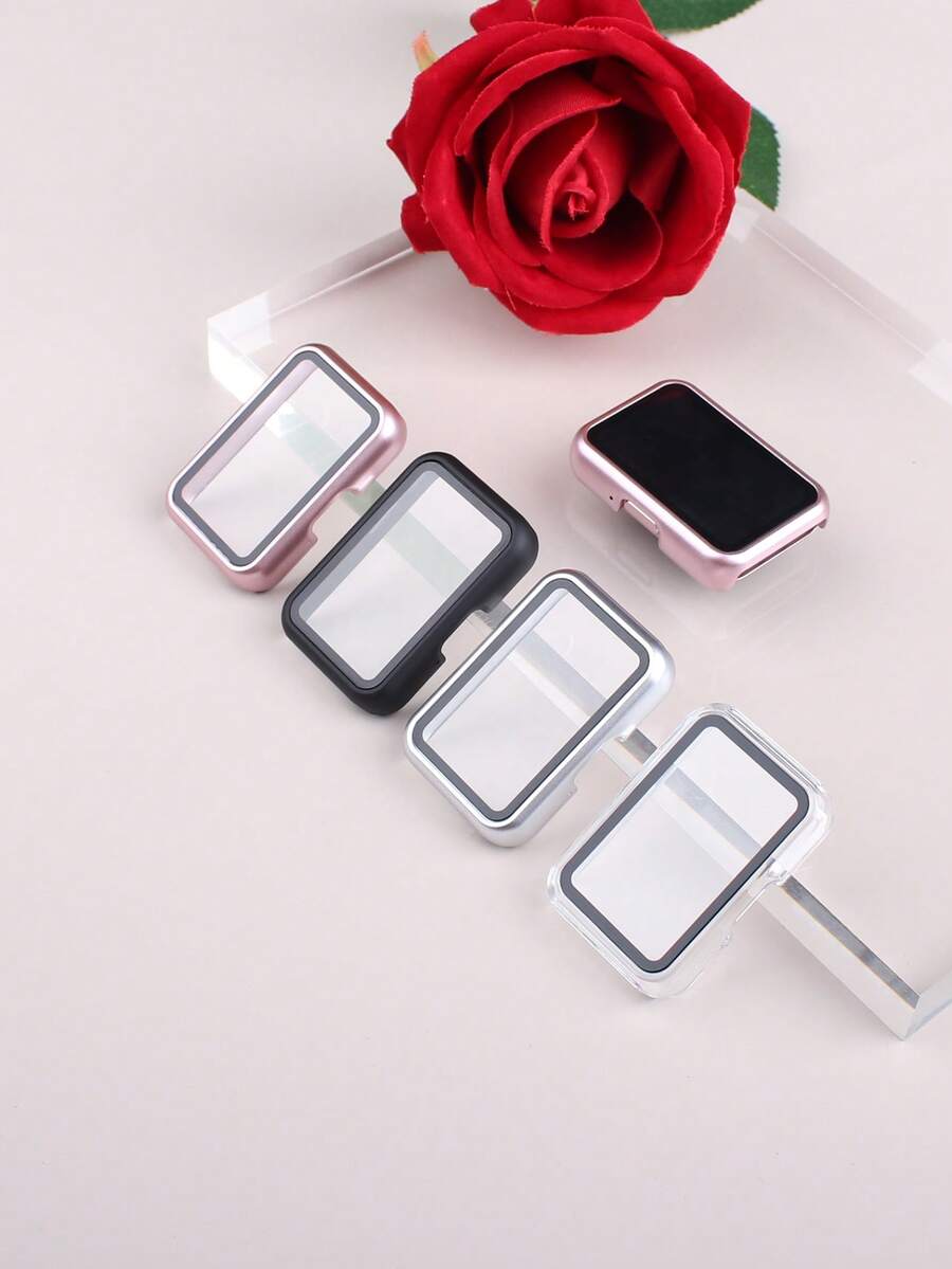 4个装手表壳,兼容三星Galaxy Fit 3,男女通用,四色组合,时尚运动,防摔防刮,PC材质,搭配高清钢化玻璃屏幕保护膜,触控灵敏,佩戴方便,保护壳可更换。 - 黑色+銀色+粉紅色+透明 - 查看 1