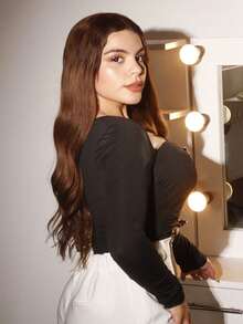 Lupita Cardoza 女士时尚派对玫瑰金属装饰长袖黑色紧身连体衣，圣诞节/情人节/音乐会/表演服装/约会/宴会/舞会/婚礼季/性感/优雅/通勤/返校季