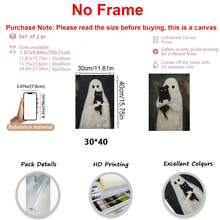 2 件万圣节墙壁艺术、万圣节乡村家居装饰、万圣节装饰、鬼魂万圣节绘画、复古鬼魂绘画、复古风格、万圣节帆布印刷品、墙壁艺术、海报、带框架的墙壁艺术、房间布置、墙壁艺术、房间装饰美学、复古装饰、客厅墙壁艺术 - 帆布上（可选框架）帆布（框架） - 彩色 - 查看 11