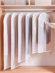1pc Semi-Transparent Zipper Garment Dust Cover, 1pc Simple & Practical Semi-Transparent Home Wardrobe Coat, Suit, Cotton Clothes Organizer Hanging Storage Dust-Proof Waterproof Bag