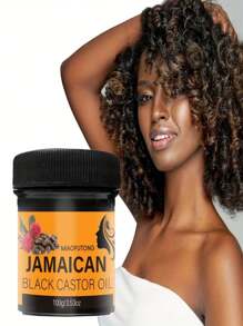 1 pieza de 100g Crema para el cuidado del cabello con aceite de ricino negro jamaicano - Puro prensado en frío para hidratar el cabelludo y el cabello, fortalecer, promover un cabello saludable, apto para cabello normal, unisex adulto, con ingrediente de aceite de coco hidratante