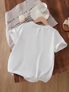 2 件青少年女孩樱桃豹纹印花套装，短袖喇叭裤柔软 2 件套，夏季休闲装，女孩套装 - 彩色 - 查看 5