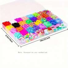 2800+ Stücke, 32 Farben, 40 Gitterkarton Loom Bänder Charms Haken Bunte Gummiband Armband Set Loom Bänder Armband Bastel Set Gummiband Weihnachtsgeschenk