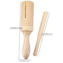 1 件木制乐器音管小型单螺纹环形打击乐器管蛙鸣管 - 彩色 - 查看 7