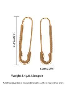 1 Pair, Versatile Summer Earrings, Fashion European-American Stylish Paperclip Shape Pendant Earrings, High-End Korean Women Earrings, Suitable For Women's Daily And Beach Resort Wear