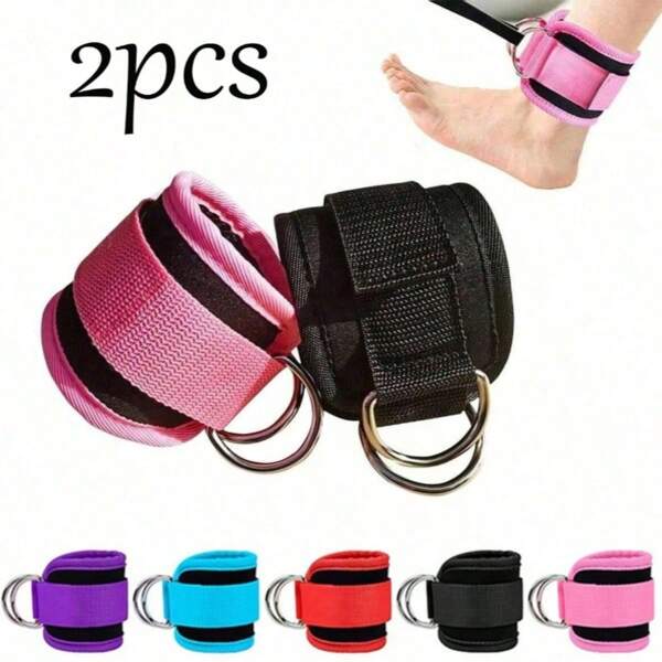 Correas de tobillo para fitness - Correa de tobillo para máquina de cable - Ajustable con anilla en D, talla única con acolchado premium, correa de tobillo para patadas a las nalgas, correas de cable para tobillo para entrenamiento, ejercicios de glúteos, extensión de pierna, abductores de cadera y ejercicios para la parte inferior del Body, gimnasio, deporte, hogar, accesorios de deporte, accesorios de gimnasio, accesorios de CrossFit