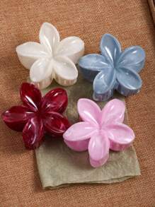 4 Stück/2 Stück Damen acryl große Farbverlauf Blumen Clips, elegante und feine Haardekorationen für hinten am Kopf, halb gebundenes Haar, Retro exquisites Marmormuster, Aufputz Haraccessoires für Strandurlaub und Frische, Haarklammern, Haarspangen