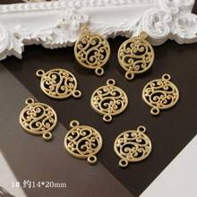 5/10 peças Conector Pingente de Brinco em Forma de Estrela, Círculo, Borboleta, Flor, Estilo Barroco em Liga de Zinco, Suprimentos de Artesanato DIY