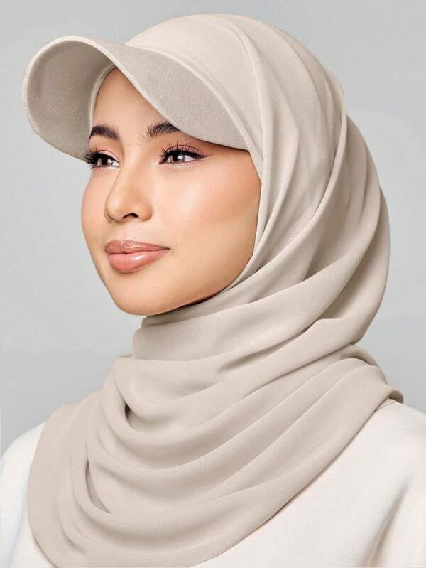 1 stuk dames instant hoofddoek jersey hijab, effen kleur klassieke veelzijdige Arabische mode casual honkbal hijab hoed tulband pet, geschikt voor dagelijkse zonnebrandcrème, zonbescherming, hittereductie, uv-bescherming