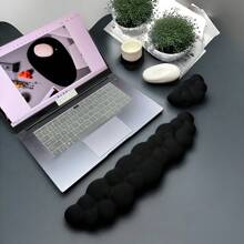 3 pièces/Set Repose-poignet ergonomique et tapis de souris, support de poignet en mousse à mémoire de forme pour la dactylographie au bureau, tapis de bureau en silicone antidérapant et doux pour hommes et femmes