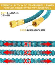 8pcs/Set High Pressure Expandable Magic Flexible Water Hose Kit, Adjustable Spray Gun Car Washing Garden Tools, Universal For EU & US - Lake Blue Gray - View 5