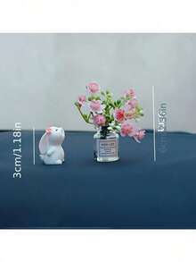 New Charming Mini Resin Bouquet Car Decoration - Cute Simulated Bouquets For Dashboards And Windows, Perfect For Ladies' Car Parts, Dashboard And Window Decoration, And Ornaments - 粉色 - 查看 5