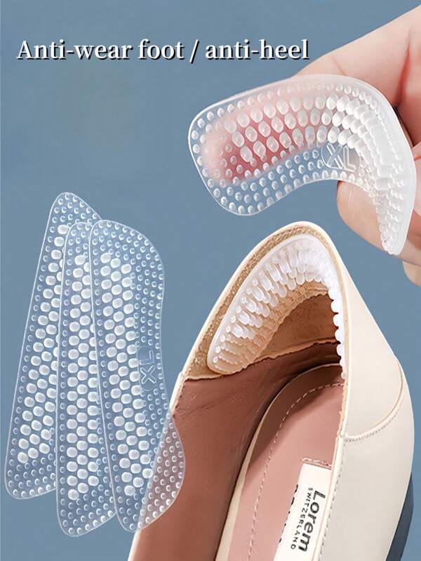 10 pièces de coussins de talon en silicone transparent pour femmes - Coussinets de talon ergonomiques et coussinets, s'adaptent aux chaussures lâches. Protecteur de talon antidérapant pour prévenir les ampoules et rendre les talons hauts confortables