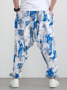 Hawaiianischer Stil Herren Loose Harem Hosen, Sport & Lässig Yoga Hosen, Strand Resort Urlaub