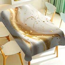 1/20 Stücke elegante goldene und weiße Marmorierung Tischdecke - luxuriöses Polyester, rechteckige Tischdecke für Zuhause, Büro oder Schreibtischnutzung, perfektes Geschenk für Feiertage, Esszimmer Dekoration