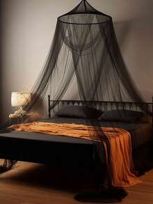 Mosquitera colgante transpirable,mosquiteros con cubierta  cama, decoración habitaciones con cubierta cama,camping al aire libre, toldos colgantes protegidos por insecto - Negro - Ver 4