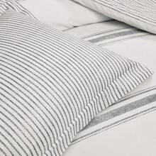 Farmhouse Stripe Reversible Cotton Duvet Cover Set, 2 Piece Set, Twin XL, Navy - Twin Bedding Set - Dorm Decor - Striped Duvet Cover For Kids Or Teens - Farmhouse Bedroom Decor - Gray - 查看 5