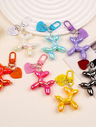 1 pezzo/5 pezzi/10 pezzi Portachiavi a forma di palloncino cane colorato, portachiavi da zaino carino, portachiavi da borsa, portachiavi da portafoglio, pendente decorativo per auricolari e chiavi d'auto, portachiavi a forma di cane carino e colorato, regalo perfetto per amici, sorelle, portachiavi per cellulare, stagione di laurea, stagione di ritorno a casa, accessori per auto per la festa della mamma, stile gotico Y2k