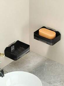 1pc Non-Perforated Soap Rack, Bathroom Storage Rack, Bathroom Tray