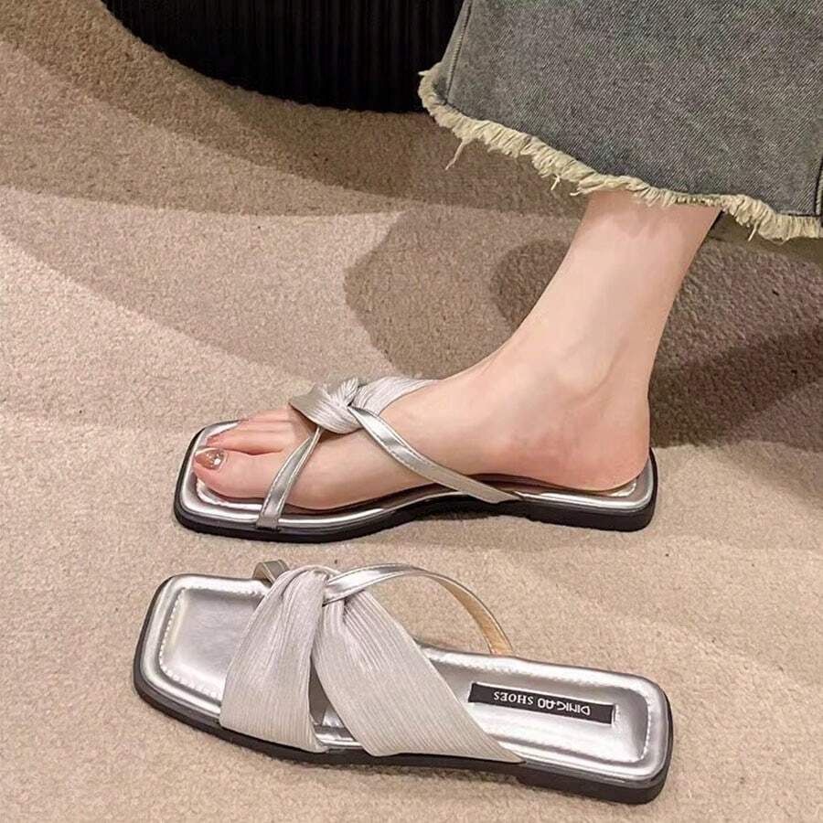 Zapatillas planas de mujer - Plateado - Ver 1