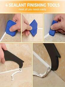 9pcs 4-In-1 Silicone Caulking Tool Set - Multi-Function Stainless Steel Tips, Adjustable Silicone Sealant Nozzle, Grouting Spatula, And Scraper For Kitchen, Bathroom, Window And Sink Joints - Easy Clean And Reusable