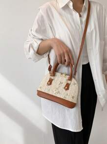 Bolso cruzado casual 2025 nuevo para mujer, elegante bolso cruzado de mano de paja