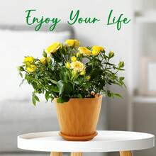 5pcs Plastic Flowerpots With Trays | Thick PP Material, Modern Wavy Texture, Enhanced Drainage, Suitable For Indoor/Outdoor Garden Plants | Multi-Color Value Pack Home Decor Vase Room Decor Flower Vase Glass Vase - Multicolor - View 3