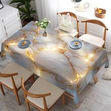 1/20 Stücke elegante goldene und weiße Marmorierung Tischdecke - luxuriöses Polyester, rechteckige Tischdecke für Zuhause, Büro oder Schreibtischnutzung, perfektes Geschenk für Feiertage, Esszimmer Dekoration