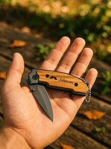 1PC Customized Engraved Pocket Folding Knife, Personalized Knife With Stainless Steel Point Lock Blade Knives And Lightweight Lockback Multi-Tool For Camping, Outdoor, Hunting,Survival And EDC Groomsman Gift, Gift For Boyfriend, Gift For Dad, Father's Day