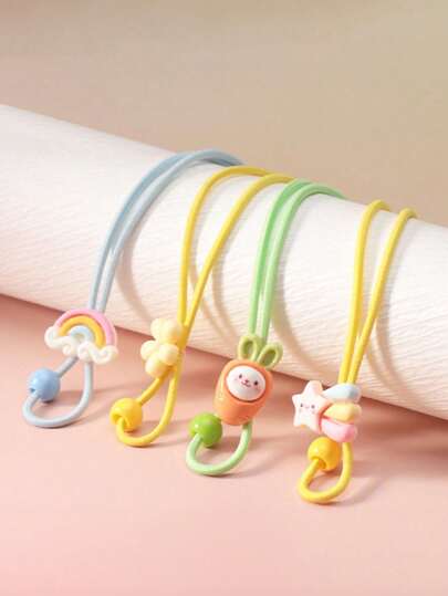 4pcs/1pc Cartoon Children's Glasses Hanging Rope, Elastic Band Elastic Fixing Chain, Male And Female Children's Glasses Anti Loss Chain And Disassembly, Full Of Creative Temperament, Holiday Gift