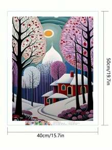 5D Diamantmalerei Landschaft Cartoon Familie, moderne Kunst Voll-Rund Diamant Stickerei Mosaik Aufkleber, dekorative Malerei für Wohnzimmer, hochwertige handgefertigte Diamantkunst, qualitativ hochwertige runde Voll-Bohrung personalisierte interessante attraktive, zeitgenössischer minimalistischer Stil, europäischer klassischer Stil, traditioneller chinesischer Stil, Cartoon-Animations-Stil, abstrakter Kunst-Stil