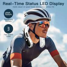 W&O Ventilador de cuello portátil 2025 con batería de 6000 mAh - Refrigeración completa de 360°, 3 velocidades y ultrasilencioso - Plegable para viajes, exteriores y hogar - Regalo de cumpleaños para mujeres y hombres (blanco y negro)