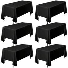 6er Pack Tischdecken für 6-8 Fuß Tische - waschbare Polyester Tischdecken für Hochzeit, Geburtstag, Bankette, Picknick, Camping, 152 x 259 cm