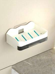 1pc Non-Perforated Soap Rack, Bathroom Storage Rack, Bathroom Tray