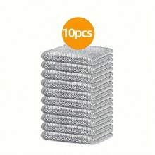 10/20PCS Multifunctional Metal Wonder Cleaning Cloth, Upgraded Double-Layer Thickened Metal Dishwasher, Kitchen Scrubbing Pad, Suitable For Wet And Dry Mesh Microfiber Cleaning Cloth, Suitable For Cleaning Of Metal, Kitchen, Tableware Outdoor Barbecue Tools