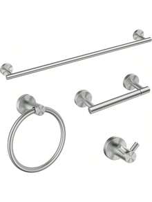 Bathroom Hardware Accessories Set Brushed Nickel, Stainless Steel 24 Inch Towel Bar Set, Modern Towel Racks Holder For Bathroom Wall Mounted, 4 Piecessummer - Gold - View 9