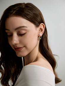 Ohrringe mit Strass-Blumen- und Kunstperlen-Dekor, Valentinstag, Muttertag, Weihnachten, Winterweihnachtsgeschenke - Verschiedenfarbig - Übersicht 3