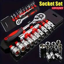 1/12/46pcs Repair Tool Kit Set, Suitable For Home, Car, Motorcycle, Bicycle Maintenance And Portable Repair Tools - Multicolor - View 13