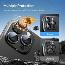 Transparent Tempered Glass Camera Lens Protector Compatible With IPhone 16/16e/16 Pro Max/16 Pro, IPhone 15 Pro Max/15/15 Pro/15 Plus, IPhone 14 Pro Max/14 Pro/14/14 Plus, IPhone 13 Pro Max/13/13 Pro/13 Mini, IPhone 12 Pro Max/12/12 Pro, IPhone 11 Gift For Birthday, Family, Friends Alloy Metal With Tempered Glass Full Cover, Lens Protector, Phone Accessories