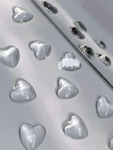 40 tấm thẻ trưng bày màu sơn móng tay bằng thủy tinh kiểu Nhật, hình trái tim và hình bầu dục trong suốt dùng để đựng sơn móng tay và gel móng tay - Nhiều màu - Xem 6