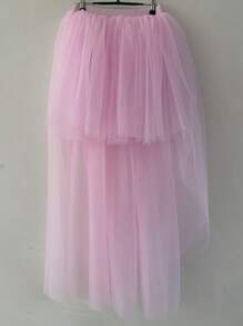 Women's Colorful Stylish Asymmetrical Tulle Skirt, Europe And America Design, Sexy Hem, Suitable For Daily Wear And Stage Performance