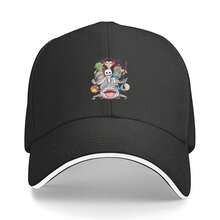 Printed S Skull Zombie Riding Mummy Shark Funny Halloween Pumpkin Dad Husband Grandpa SXXXL Black Sandwich Baseball Cap - Adjustable Washed Dad Hat - Breathable, Lightweight & Durable - Unisex Outdoor Sports Trucker Hat & Casual Wear Fisherman Hat - Black - View 1