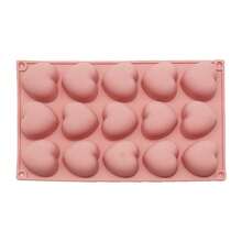 1个迷你心形硅胶模具，硅胶烘焙模具，无忧烘焙，适用于DIY心形饼干，巧克力，蛋糕装饰。材质，亲子互动新选择。