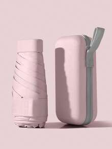 1 buc Umbrelă la modă și personalizată, portabilă cu un design inedit, mini umbrelă de soare ultra-ușoară în stil capsulă plată, mini umbrelă de soare portabilă cu protecție UV și funcție de impermeabilitate, design pliabil cu husă de transport, potrivită pentru școală, birou, acasă - Multicolor - Vizualizare 6